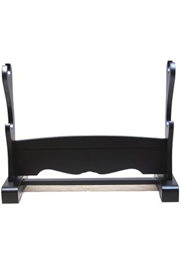 刀掛台 螺旋細工 金彩唐草桔梗紋 三本掛 刀掛け 剣置き 刀置き 刀台 横